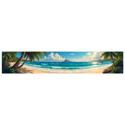 LUUFILx Vibrant Beach Scene Banner with Palm Trees Airplane and Waves Summer Theme Backdrop Decorations Party Supplies Photography Props Beach Party Vacation Decor Happy Gathering