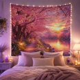 thumbnail image 2 of Atmospheric Cherry Blossom With Trees Full Bloom, Mystical Fantasy for Space Lovers, Galaxy Room Decor, Valentine's Day Gift, Tapestry Wall Hanging for Bedroom and Dorm, 2 of 7