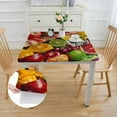 thumbnail image 2 of HAOXIT of Fresh Summer Fruit Square Fitted Tablecloth with Elastic Edge, Waterproof Washable Table Cover for Dining Kitchen Party Indoor Outdoor Patio Table 52*52, 2 of 7