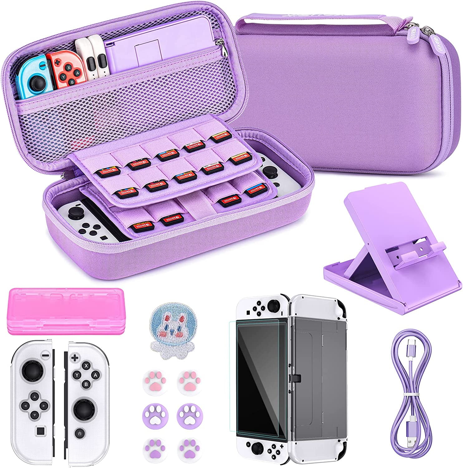 16 in 1 Nintendo Switch OLED Case Bundle, Includes Switch OLED Carrying