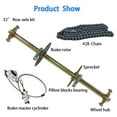 thumbnail image 3 of LABLT Rear Axle Assembly Kit with Shaft & Hub & Chain & Brake Master Cylinder Replacement for 32 Inch Go Kart ATV, 3 of 7