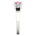 thumbnail image 3 of 1.5 ctw 3 Stone Anniversary Ring for Women | Round Cut Simulated Pink Diamond | Hyperallergenic Solid 18K White Gold, 3 of 5