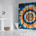 thumbnail image 2 of Orange Blue Tie Dye Spiral Pattern Shower Curtain 72"x72" ,Bathroom Decorative Shower Curtains Set with 12 Hooks,Modern Waterproof Washable Shower Curtain, 2 of 6