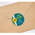 thumbnail image 3 of Darling Souvenir Round 45 Pcs Sunflower Save The Date Stickers Wedding Personalized Bride Groom Names And Date Envelope Seals - Teal Blue, 3 of 4