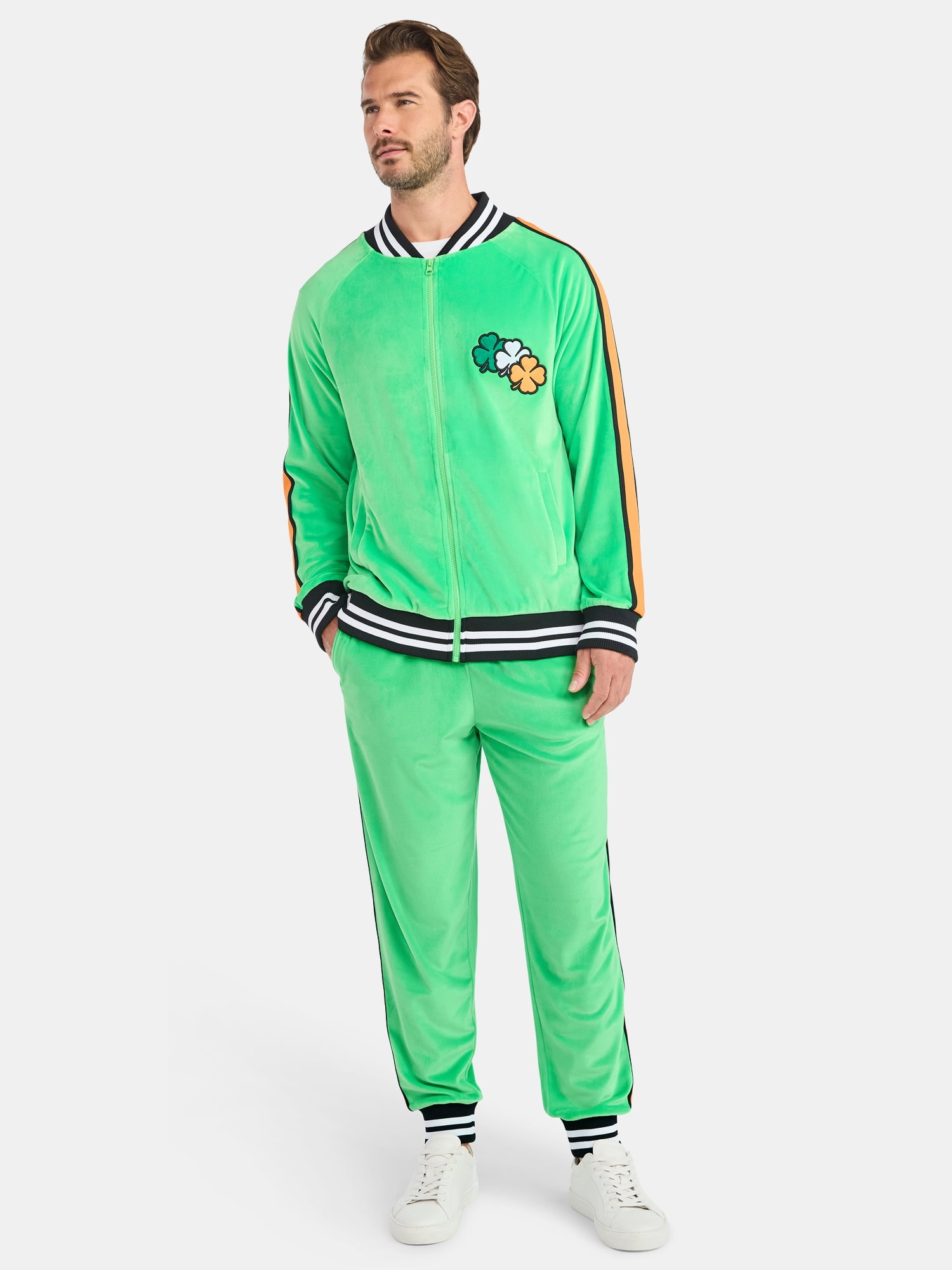 St. Patrick's Day Parade Men and Big Men's Tracksuit Set from Jolly Knits, 2-Piece, Sizes S-3XL