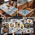 thumbnail image 3 of Ocean Turtle Placemats for Dinning Table Set of 6, Blue Coral Coastal Starfish Nautical Shell Burlap Kitchen Place Mats Waterproof Cloth Table Mats, Indoor Outdoor Placemats Easy Clean Dinner Decor, 3 of 8