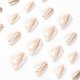 thumbnail image 3 of 24-Pack Women's Wear Nails Oval French Love Platinum Powder Lines Waves For Summer DIY Nail Tools Full Coverage Nail Stickers, 3 of 5