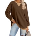 thumbnail image 2 of Bixock Summer Women's Clothing,Long Sleeve Shirts for Women,Blouse for Women Color Embroidery Crew Neck Long Sleeve Pullover Sweatshirt Tops, 2 of 5