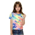 thumbnail image 6 of FamilyThread Boys And Girls Tie Dye Short Sleeve Shirt Kids Summer Fashion Crewneck Tops Casual Tees For 3-14 Years, 6 of 8