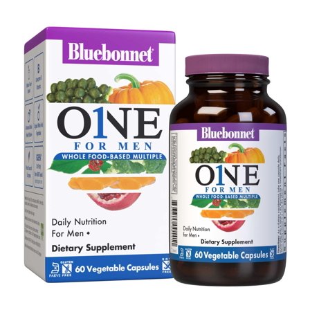 Bluebonnet One for Men Whole Food-Based Multiple, Daily*, Iron Free, 60 Days