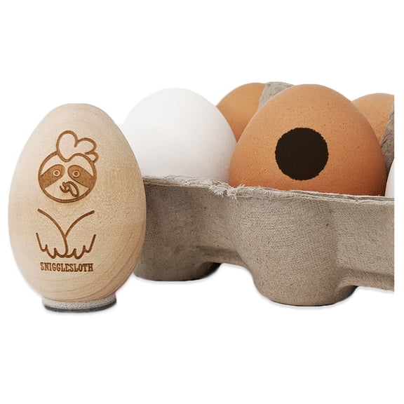 Circle Dot Egg Chicken Rubber Stamp - Mini 1/2 Inch