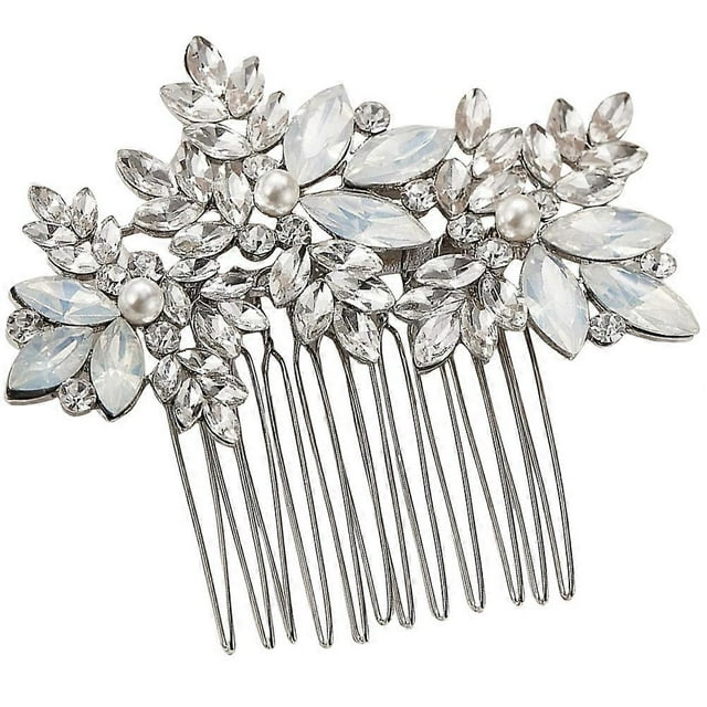 Flower Shape Bridal Hair Comb Elegant Design for Women Wedding Party 1Pcs Silver Accessories