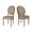 Light Blush/Natural, variant on GDF STUDIO Camilo Indoor Wooden Dining Chair with Wicker and Fabric Seating (Set of 2)