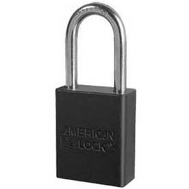 American Lock A1106BLK Solid Aluminum Rectangular Padlock, Black Pack of 12