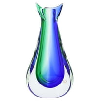 GlassOfVenice Murano Glass Sommerso Bud Vase - Green Blue