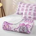 thumbnail image 4 of Castle Fairy Girly Bow Ballet Shoes Bed Spread Queen,Dreamy Polka Dots Pattern Queen Coverlet Set,Purple, 4 of 7