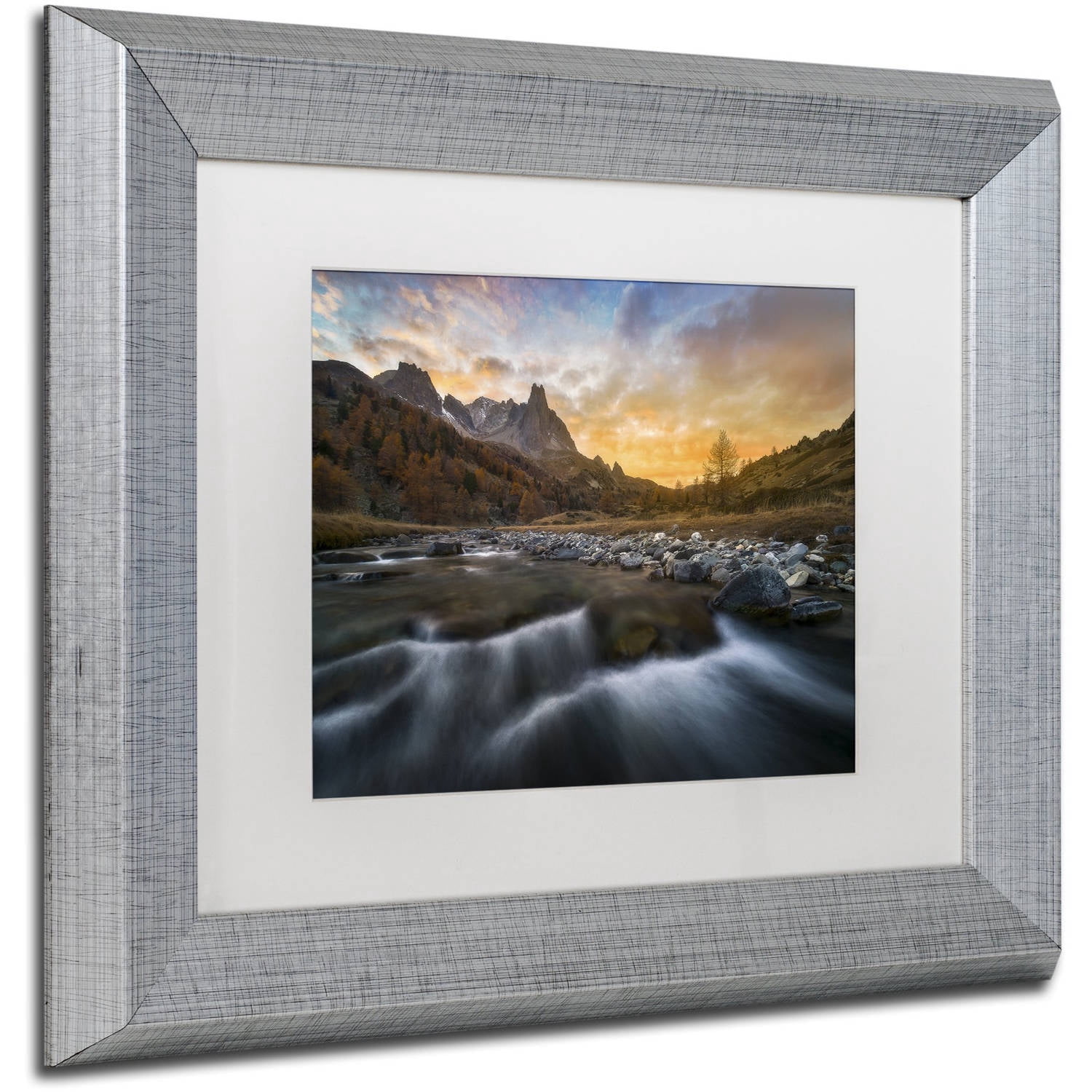Trademark Fine Art 'Valley Mystery' Canvas Art by Mathieu Rivrin, White Matte, Silver Frame