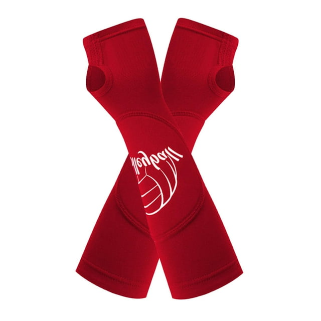 Mangas de brazo de voleibol para mujeres y hombres, protector de brazo deportivo, protector de muñeca de voleibol Rojo