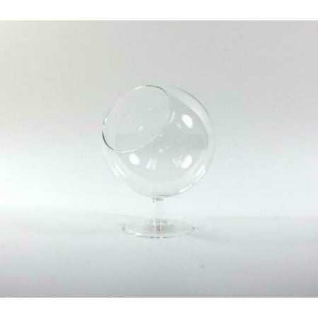 7.5-inch Stemmed Clear Slant-cut Bowl Vase