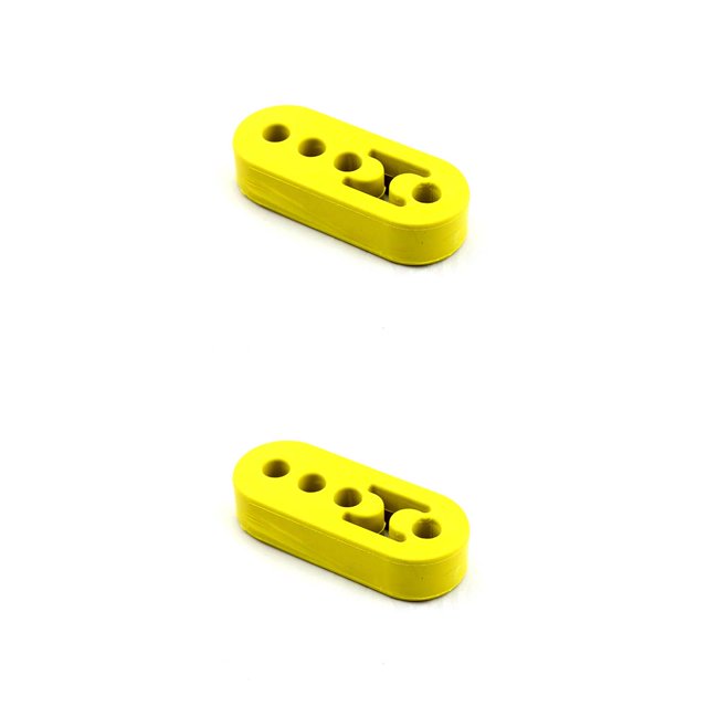 Riwesomey Soporte de escape para silenciador de coche de carreras, soporte de buje de goma Universal, montaje de 4 agujeros, ajuste de modificación de Amarillo 2piezas Riwesomey CBP384495