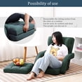 thumbnail image 2 of FLOGUOR 14-Position Adjustable Floor Chair, Chaise Lounge Indoor, Folding Lazy Sofa with Armrests and a Pillow Padded Adults Gaming Chairs for Living Room, Bedroom Factory Price (Green) 8803GN, 2 of 6