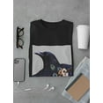 thumbnail image 3 of Crow With Peacock Skin T-Shirt Men -Saman Torabi Designs, Male Small, 3 of 4