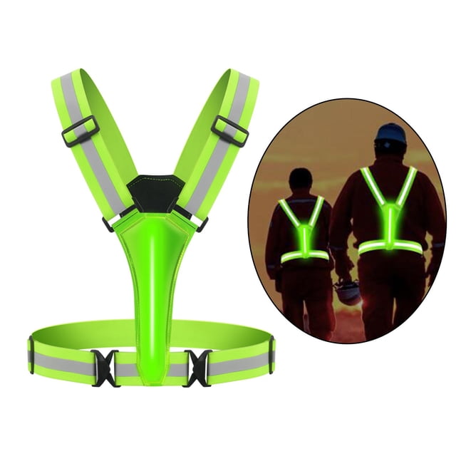 Chaleco reflectante LED USB recargable elástico visible equipo para para caminar de noche trotar niños caminantes DYNWAVEMX Chaleco reflectante para correr