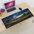 thumbnail image 4 of Heluo.Zu XXL Gaming Mouse Pad 35.4x15.7 inch, Starry Mountain Path Landscape Theme Desk Mat,Large Green Meadow Flower Scene Mousepad, 4 of 8