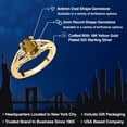 thumbnail image 2 of Gem Stone King 18K Yellow Gold Plated Silver Whiskey Quartz and White Lab Grown Diamond 3 Stone Engagement Ring for Women | 1.08 Cttw | Oval 8X6MM | Round 2MM | Gemstone Birthstone | Size 7, 2 of 6