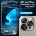 thumbnail image 6 of JETech 5 in 1 Matte Case for iPhone 15 Pro Max 6.7-Inch with 2-Pack Each Tempered Glass Screen Protector and Camera Lens Protector, Translucent Back Shockproof Phone Cover (Natural Titanium), 6 of 7