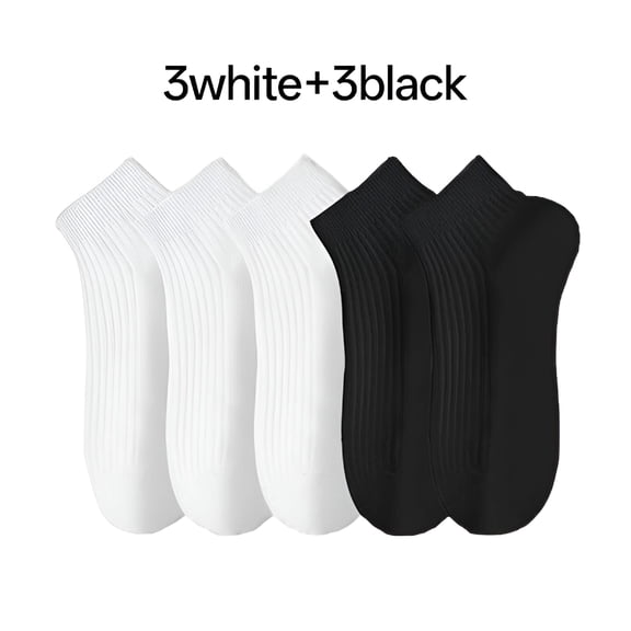 TELOLY 5Pairs Cotton Socks Ankle Men Women 100% Cotton White Black Invisible Sweat-Absorbing Girls Low Tube Boat Socks