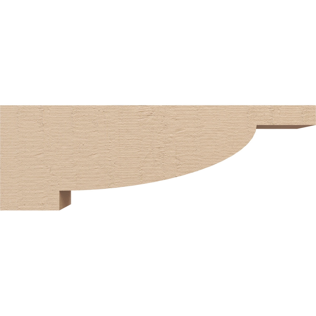 3"W x 18"D x 6"H Thin Alpine Rough Cedar Woodgrain TimberThane Corbel, Primed Tan