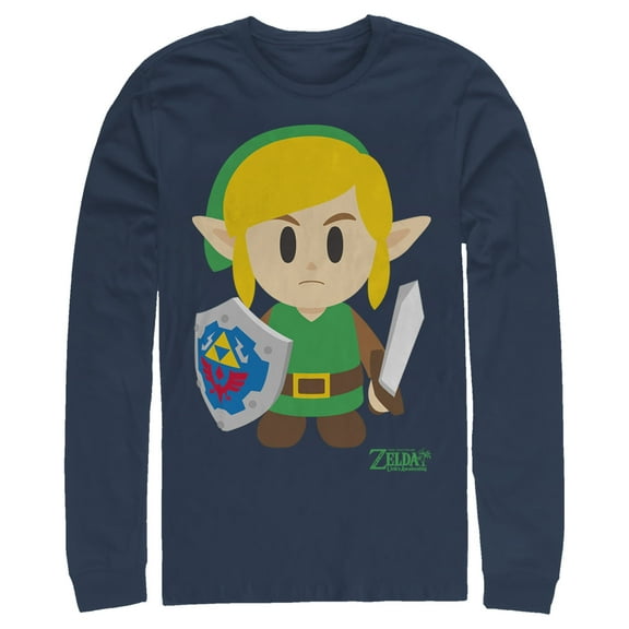 Men's Nintendo Legend of Zelda Link's Awakening Avatar Long Sleeve Shirt Navy Blue Small