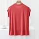 thumbnail image 1 of Karight Womens Cotton T Shirts Soft Comfy Round Neck Cap Sleeve Shirts Summer Casual Loose Fit Lounge Tops Plain Basic Tees, 1 of 9