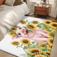 thumbnail image 4 of Sunflower Pig Area Rugs 4x6 ft Country Oil Painting Yellow Floral Pig Washable Rug Non Slip Indoor Carpet Absorbent Floor Mat for Living Room Bedroom Dining Room, 4 of 9