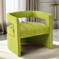 thumbnail image 6 of Modern Velvet Accent Chair with Ribbed Detail, Luxury Curved Fully Upholstered Accent Chair, Green (No Assembly Needed), 6 of 9