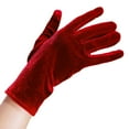 thumbnail image 4 of Bibifish Womens Gloves Elegant Velvet Gloves Solid Color Short Length Soft Fit Daily Wear Comfy Retro Style Party Wedding Gloves For Ladies, 4 of 6