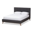 thumbnail image 2 of Baxton Studio Valencia Mid-Century Modern Fabric Full Size Platform Bed, Gray, 2 of 7