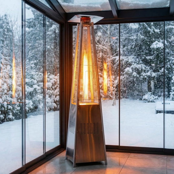 Barara King 42000 BTU Pyramid Patio Heater with Wheels