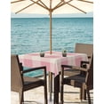 thumbnail image 3 of nqOlkjepod Pink Farmhouse Outdoor Tablecloth with Umbrella Hole & Zipper, Buffalo Plaid Check Lattice Geometric Square Table Cover 54x54 Inch, Dining Waterproof Table Cloth Protector for Patio/Party, 3 of 7