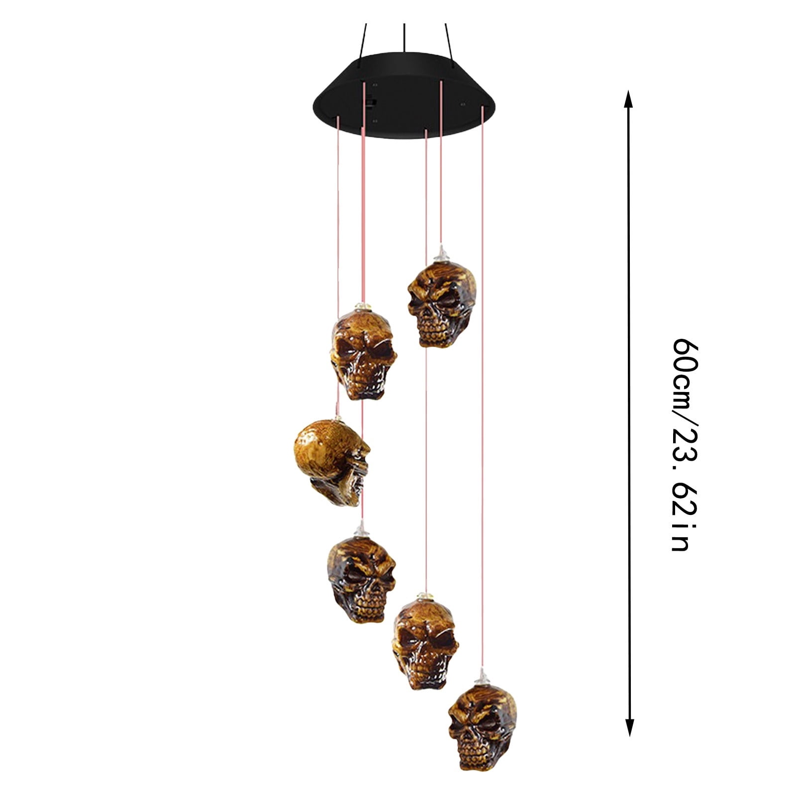 Solar Skull Wind Chime Light - Outdoor LED Skull Lamp, Waterproof Gothic Decor for Yard, Garden, Haunted House Parties, Gifts for Grandma, Mom, Birthdays