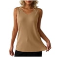 thumbnail image 3 of BRGZLK Tank Top For Women V Neck Ribbed Wide Shoulder Sleeveless Casual Breathable Comfortable Active Summer Daily Wear Layering, 3 of 7