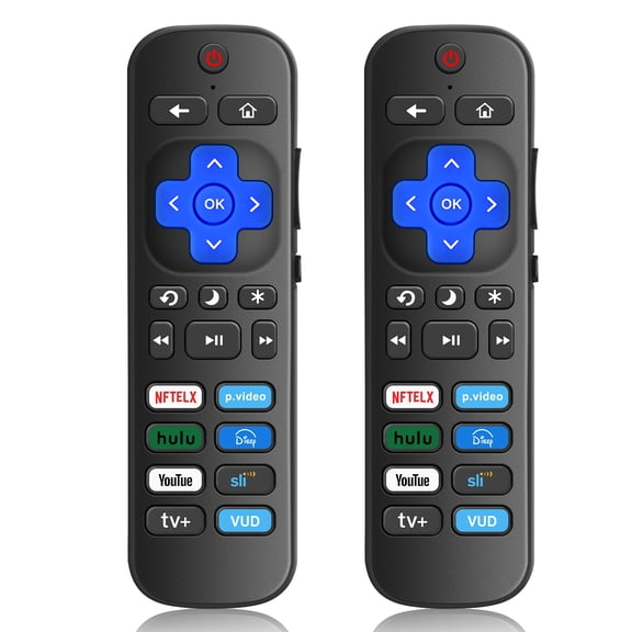 ( Pack of 2) Replacement Remote Control for Roku All Smart TV,  with 8 Hot Shortcut Keys, Not for Roku Box and Stick