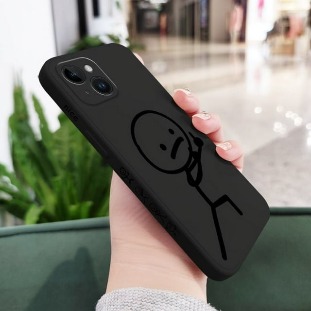 Line Man Phone Case For iPhone 16 15 14 13 12 11 Pro Max Mini X XR XS Plus Cover Black 2 iPhone 11 Pro