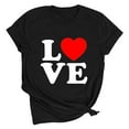 thumbnail image 5 of Goodtrade8 Womens Shirts Valentines Day Plus Size Short Sleeve Girls Valentine Crew Neck Love Printed Heart Casual Womens Tshirts, 5 of 6