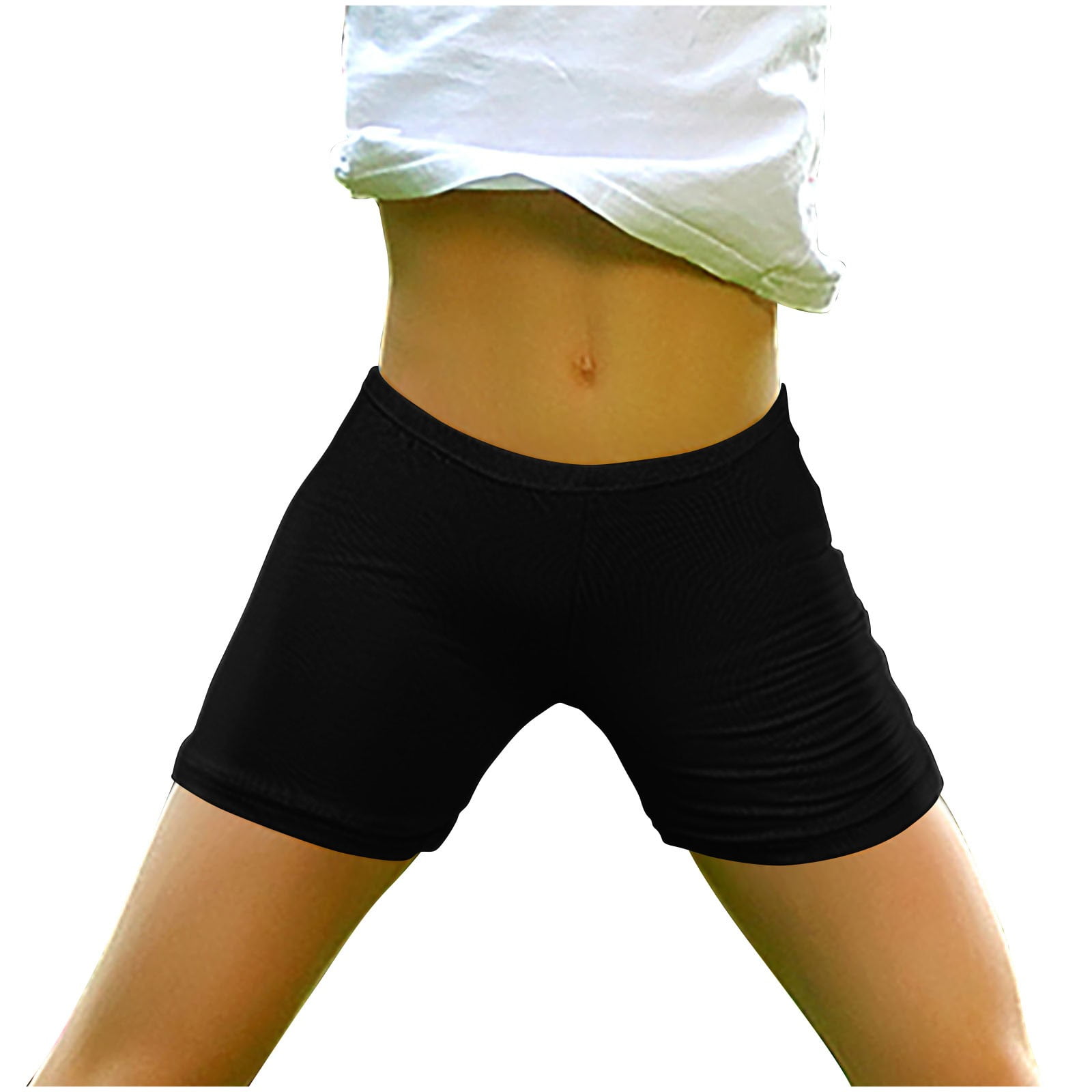 Pezhada Girls Shorts Size 10 12 Girls Casual Spring And Summer Solid Elastic Waist Kids Shorts Girls Shorts Size 8 Girls Shorts Size 7 Black