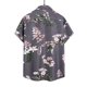 thumbnail image 5 of Blusa informal de manga corta con estampado floral y botones para la playa para hombre Pompotops oipoqjl47256, 5 of 8