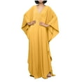 thumbnail image 2 of Luxalzxs Womens Beach Cover Up Solid Color V Neck Batwing Sleeve Swimsuit Cover Up Caftans Long Dress Plus Size Beach Kaftan Dresses, 2 of 6