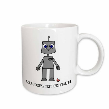 

3dRose Love Does Not Compute Robot Ceramic Mug 15-ounce