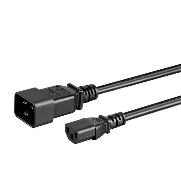 Monoprice 3-Prong Power Cord - 15 Feet - Black | IEC 60320 C20 to IEC ...